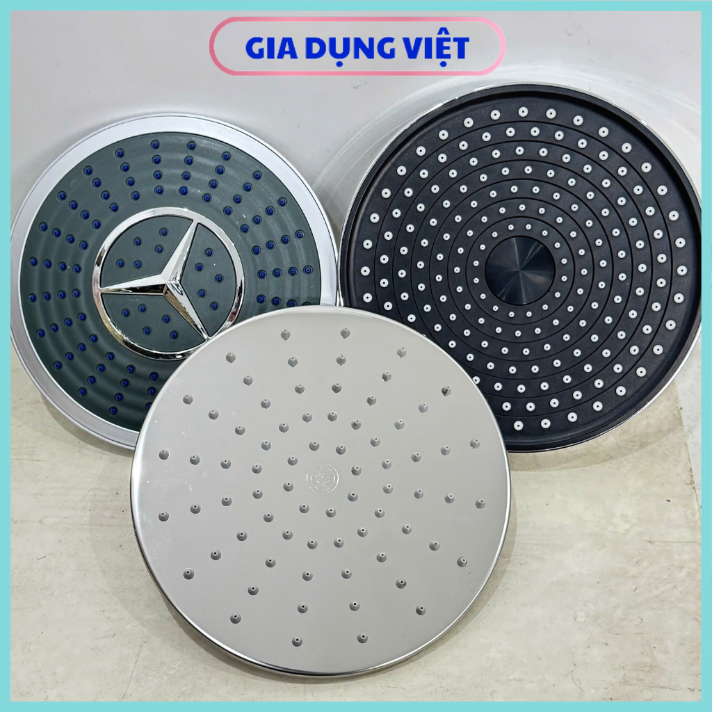 Bát sen tắm đứng to vòi sen tăng áp tròn chất liệu nhựa abs, inox cao cấp kích thước 15cm, 20cm thay