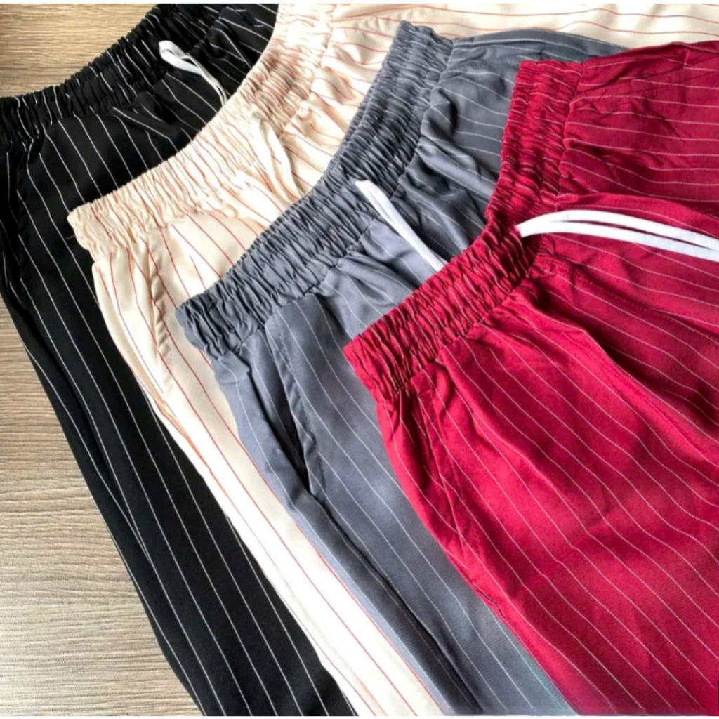 Quần Suông Kẻ Sọc Nữ Ống Rộng Hack Dáng HU03 – Cạp Chun Dây Điều Chỉnh Thoải Mái, Phong Cách Năng Độ