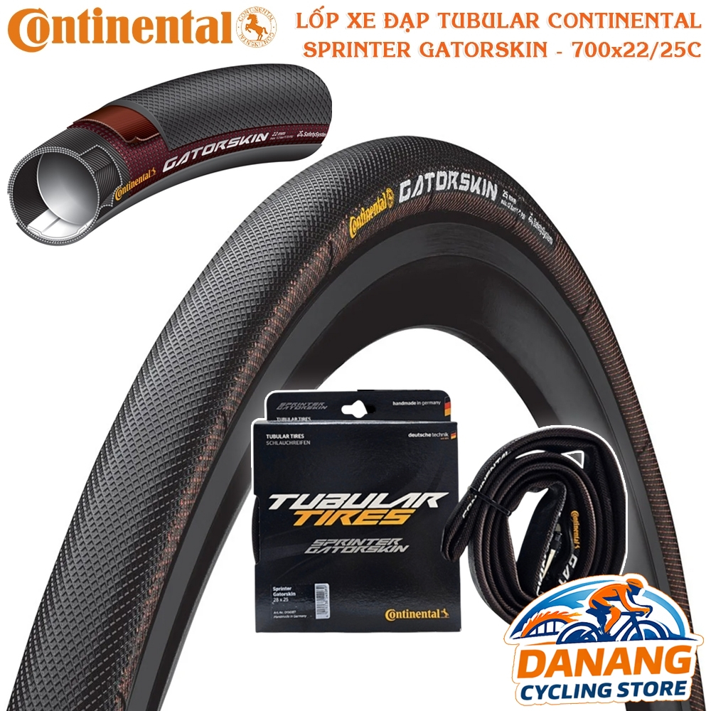 Vỏ liền ruột xe đạp Tubular Continental Sprinter Gatorskin – Size 700x22C / 700x25C – Chính hãng