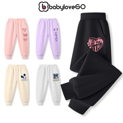 Quần dài cho bé BabyloveGO quần thu đông chất nỉ hai da dày ấm dáng thể thao in hình độc đáo (GIAO MẪU NGẪU NHIÊN)