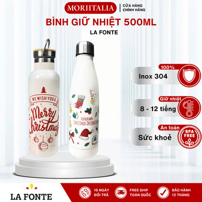 [Noel] Bình Giữ Nhiệt Giáng Sinh Inox 304 La Fonte 500ml-Giữ Nhiệt 12h - Quà Tặng Noel Đẹp & Ý Nghĩa