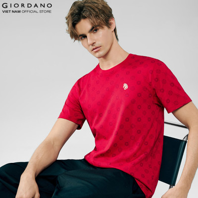 GIORDANO Áo Thun Nam Ngắn Tay Họa Tiết CNY Print Tee 01096243-80