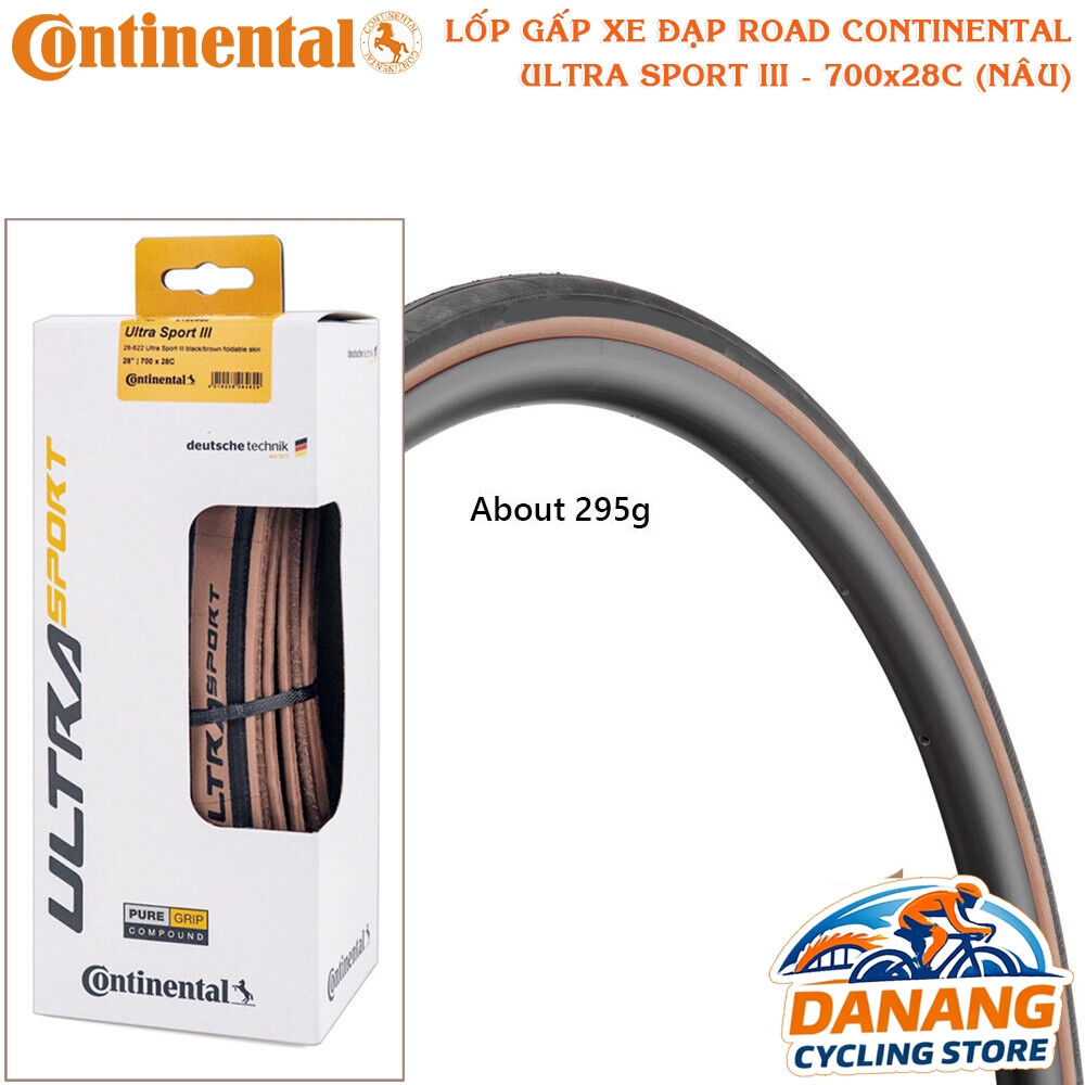 Lốp Vỏ xe đạp Road Continental Ultra Sport 3 – Size 700x28C (Nâu) – Chính hãng