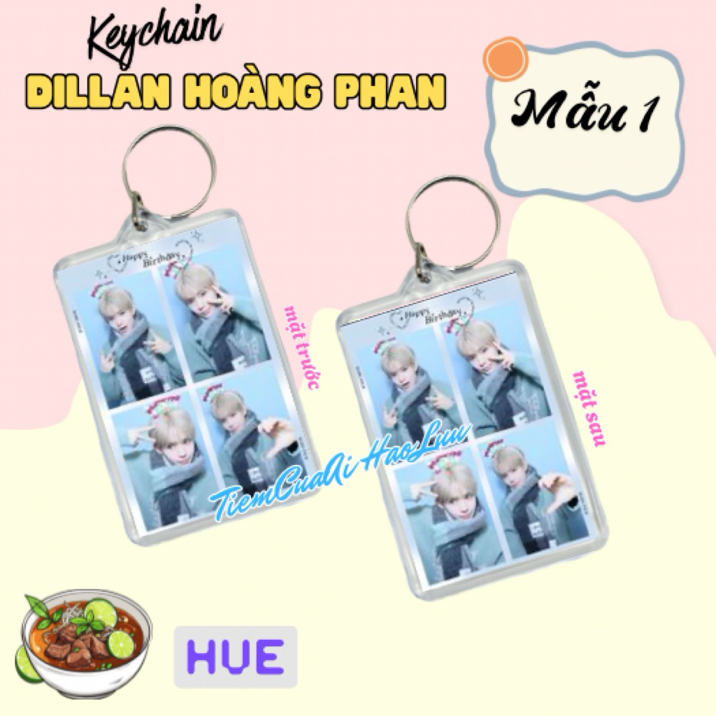 MÓC KHOÁ HÌNH CHỮ NHẬT KEYCHAIN DILLAN HOÀNG PHAN SIÊU DỄ THƯƠNG