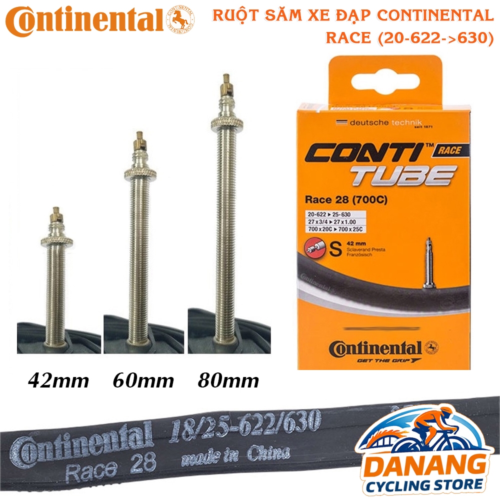 Ruột (săm) xe đạp Road Continental – 700x20-25C – Van Pháp (Presta) – Chính hãng