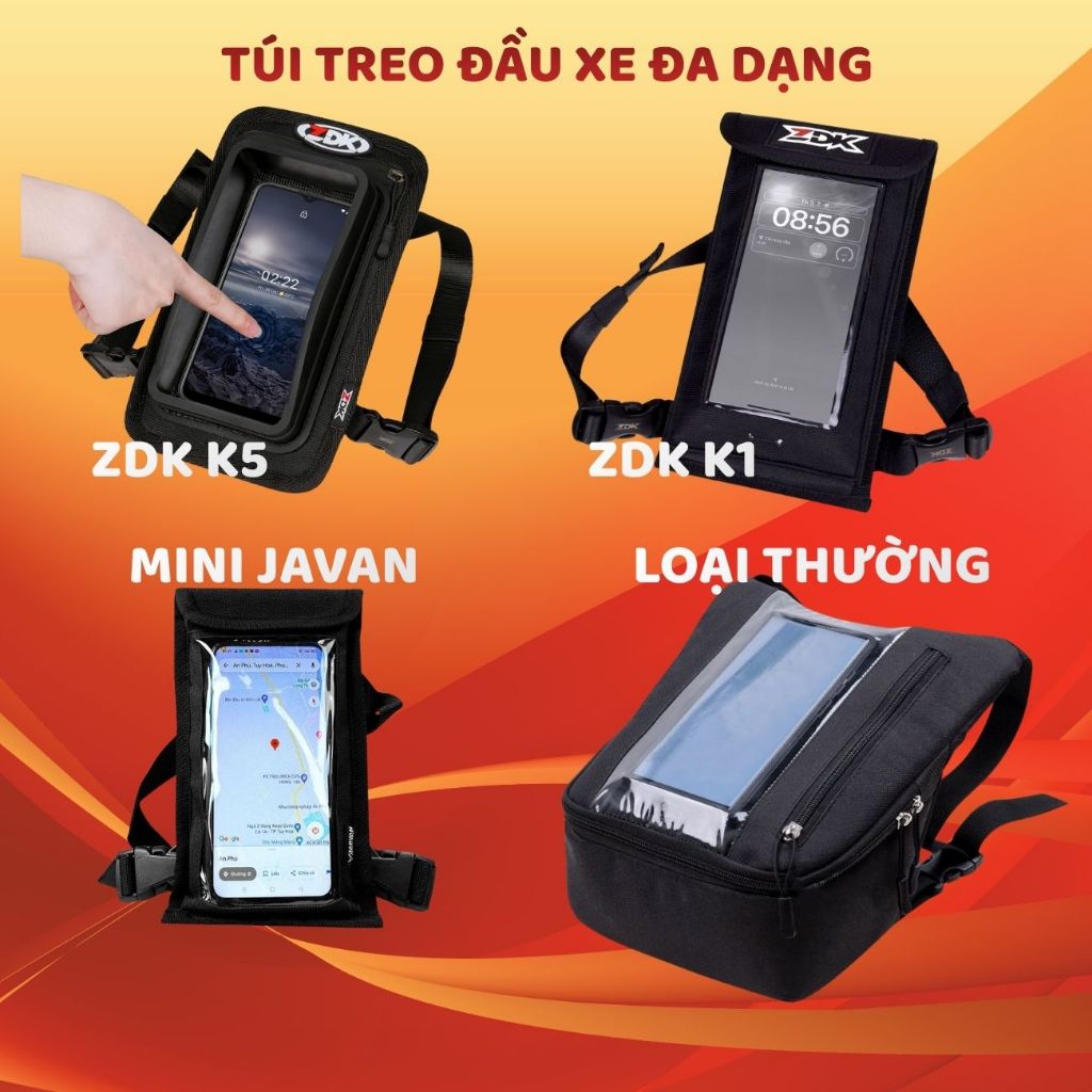 Túi Treo Đầu Xe ZDK K1 K5 ZERO + Túi Mini Javan + Túi Thường + Bọc Chống Nước