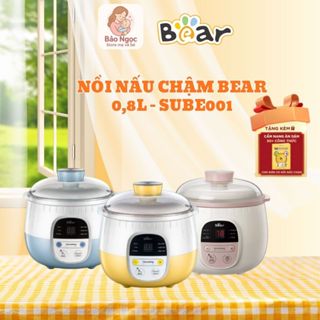 Nồi nấu chậm 0,8L Bear SUBE001, Đa năng nấu cháo, hầm, ninh, chưng yến, giữ nhiệt lâu, BH 18 Tháng