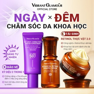 Bộ Kem Chống Nắng Ngày & Đêm VIBRANT GLAMOUR | 577 Kem chống nắng + Serum Retinol thực vật + Kem | Chống nắng & Sửa chữa