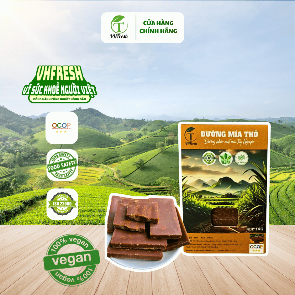 ĐƯỜNG MÍA THÔ THỎI HỮU CƠ VHFresh