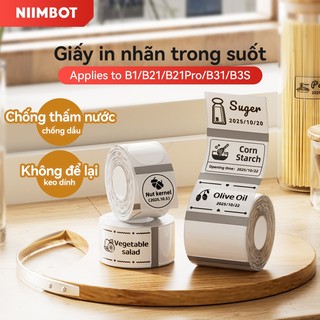Niimbot Giấy dán nhãn B1/B21/B21Pro/B31/B3S màu sắc trong suốt chống thấm nước và dầu