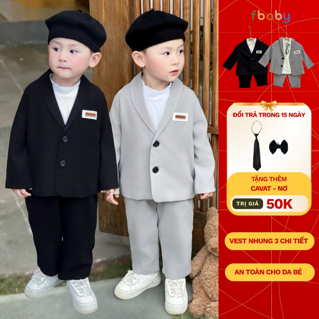 Set Bộ Vest Nhung Fbaby Kèm Áo Cotton Giữ Nhiệt