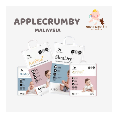 [CHÍNH HÃNG] Bỉm dán/quần ngày và đêm APPLECRUMBY Malaysia cao cấp cho bé