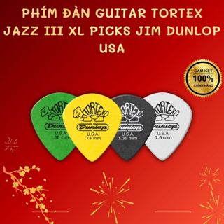 Phím đàn guitar Tortex Jazz III XL Picks Jim Dunlop USA Độ dày 0.73mm, 0.88mm, 1.35mm, 1.5mm