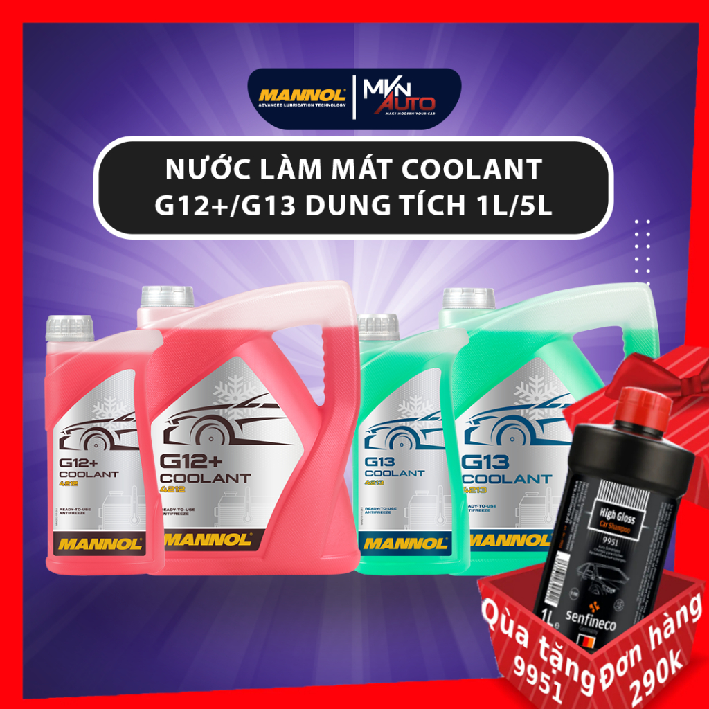 Mạnnol 4212/4213 Nước Làm Mát Đỏ Xanh Cao Cấp - Mannol Coolant Red/Green G12+/G13 Germany 4212 [5L]