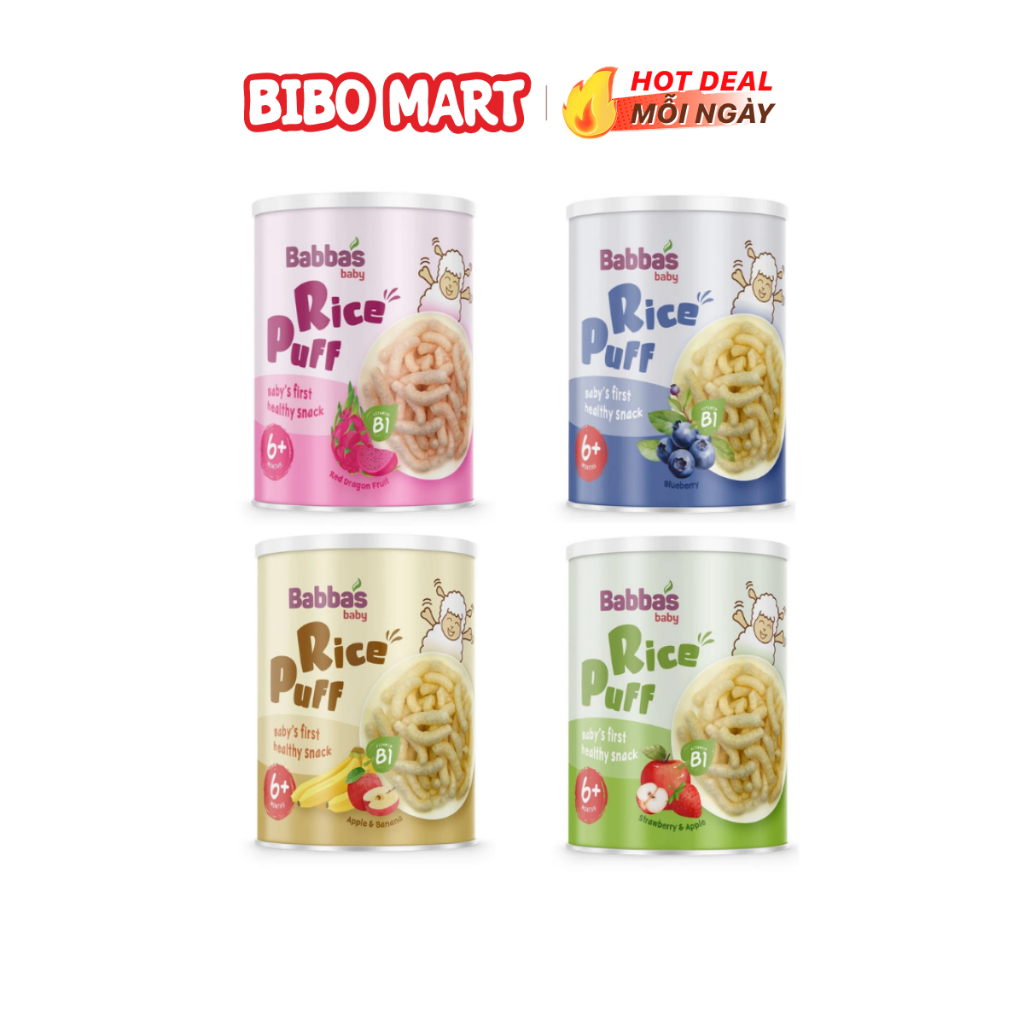 Bánh Gạo Ăn Dặm Babba's Baby Vị Hoa Quả Cho Bé Từ 6 Tháng Bổ Sung Dinh Dưỡng Chất Xơ - Bibo Mart