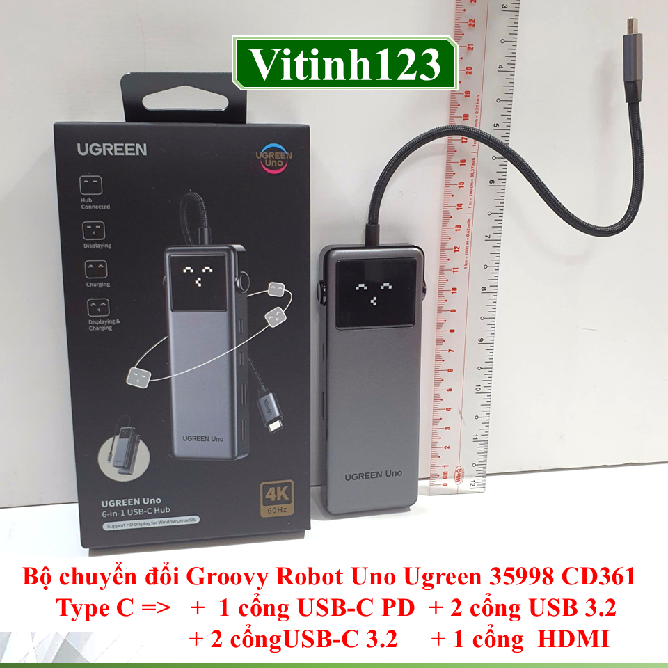 Bộ chuyển Type C ra HDMI - USB - LAN Ugreen 15495, 15596, 15598, 45000, 35998 Uno