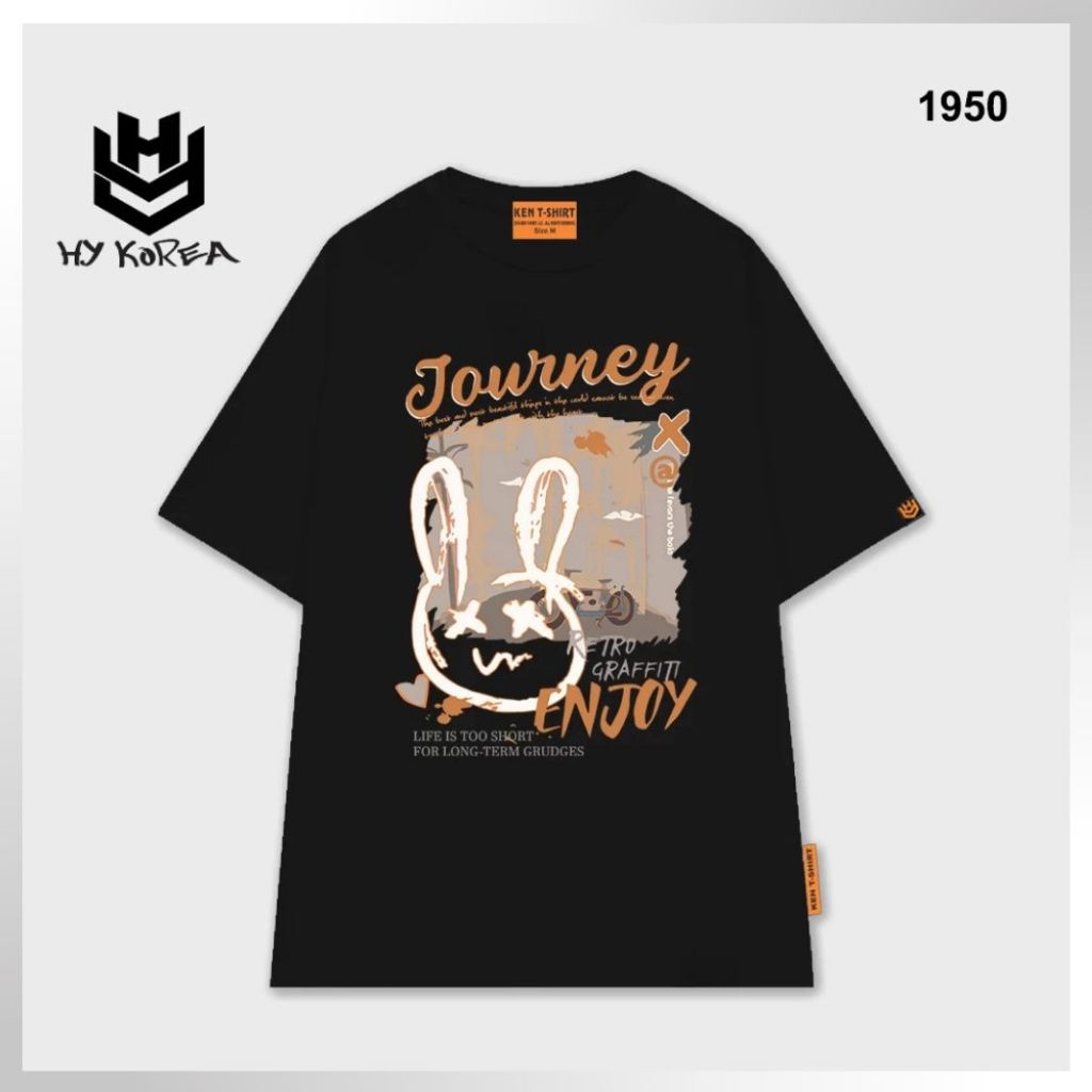 HY KOREA HCM - Áo Thun Form Rộng Thỏ Enjoy