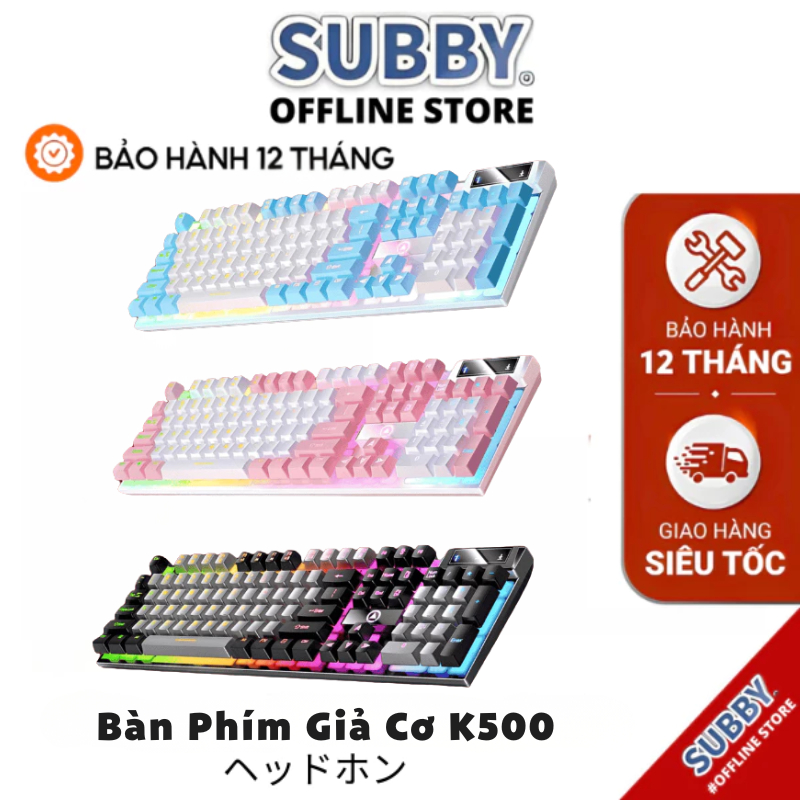 Bàn Phím Có Dây K500 Giả Cơ LED RGB, Bàn phím Giả Cơ 104 Phím Fullsize