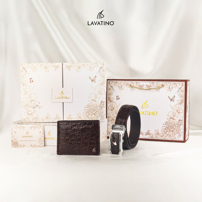 Bộ Quà Tặng Ví Nam Thắt Lưng Da Cá Sấu Cao Cấp Phiên Bản Giới Hạn Mùa Valentine LAVATINO 2026, WS01/03 - DS01