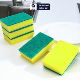 Miếng rửa chén Combo 10 Miếng cọ rửa chén bát xanh vàng tiện dụng - Miếng bọt biển cọ rửa xoong nồi