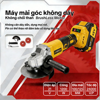 Máy Mài Pin 21V Máy Mài Góc Máy Cắt Cầm Tay 1200W Động Cơ Không Chổi Than Máy cắt sắt cầm tay Chân Pin Phổ Thông BH 12T