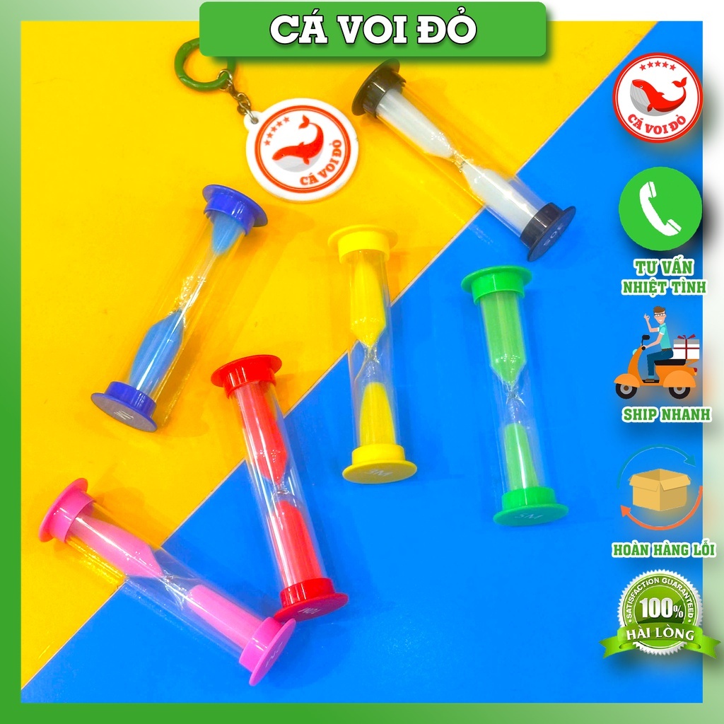 Combo 6 đồng hồ cát mini trang trí HAPPY TIME 30giây/ 1 phút/ 2 phút/ 3 phút/ 5 phút/ 10 phút