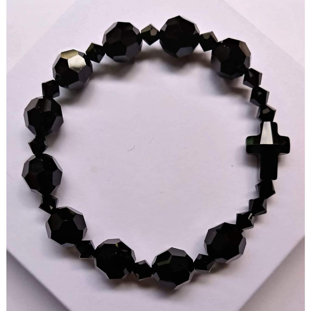 Chuỗi mân côi Phale Áo mix Thánh giá phale màu đen