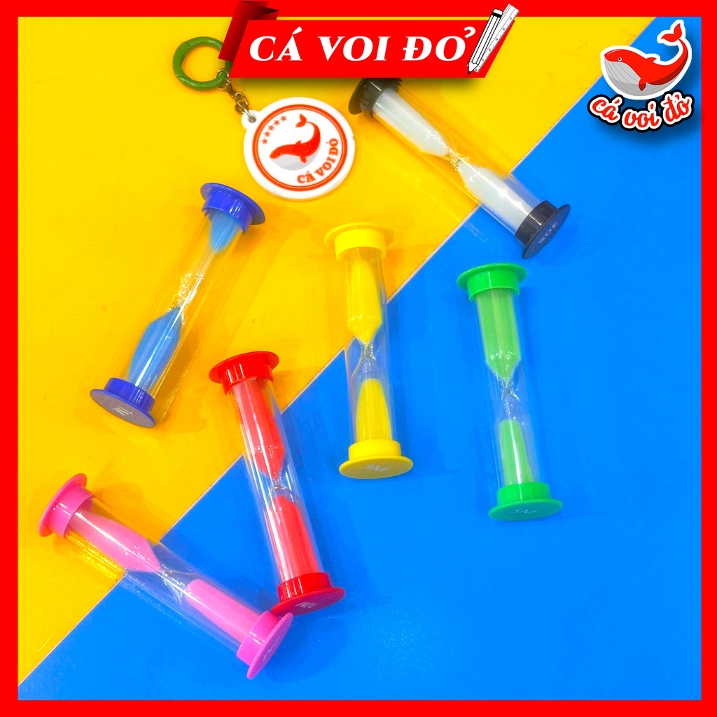 Combo 6 đồng hồ cát mini nhiều màu sắc trang trí HAPPY TIME 30giây/ 1 phút/ 2 phút/ 3 phút/ 5 phút/ 