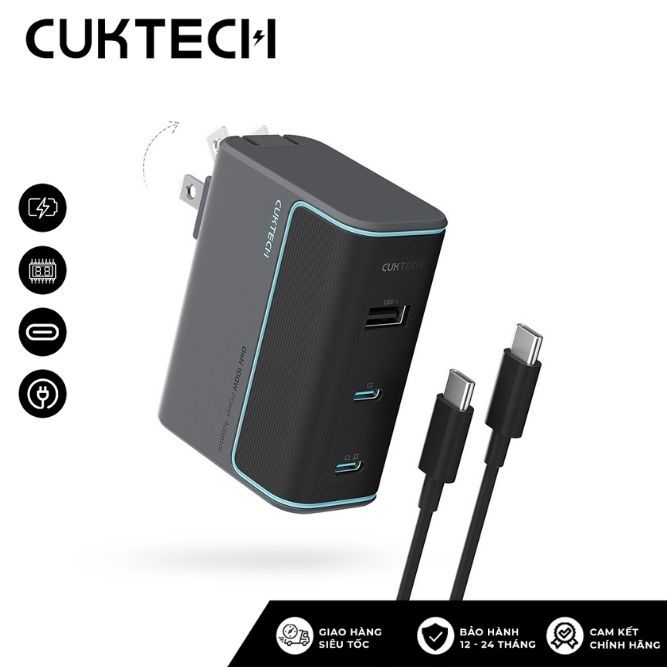 Củ Sạc Nhanh GaN CUKTECH 100W AD1003US – Hỗ Trợ PD3.1 / PPS2.0 / QC4.0 / Mi Turbo