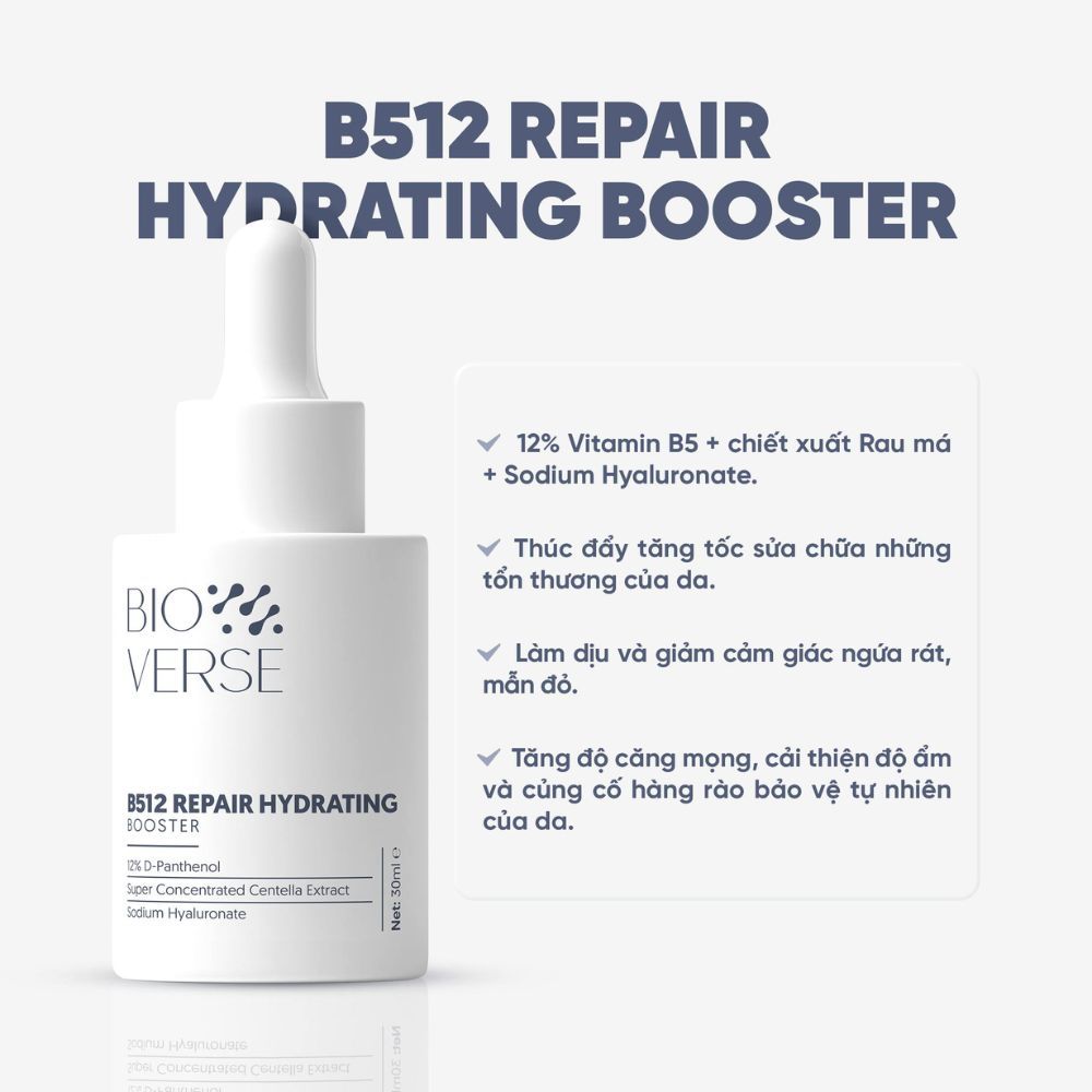 Ảnh 5 của Tinh chất Bioverse B12, B512 phục hồi, giảm kích ứng, giảm đỏ.