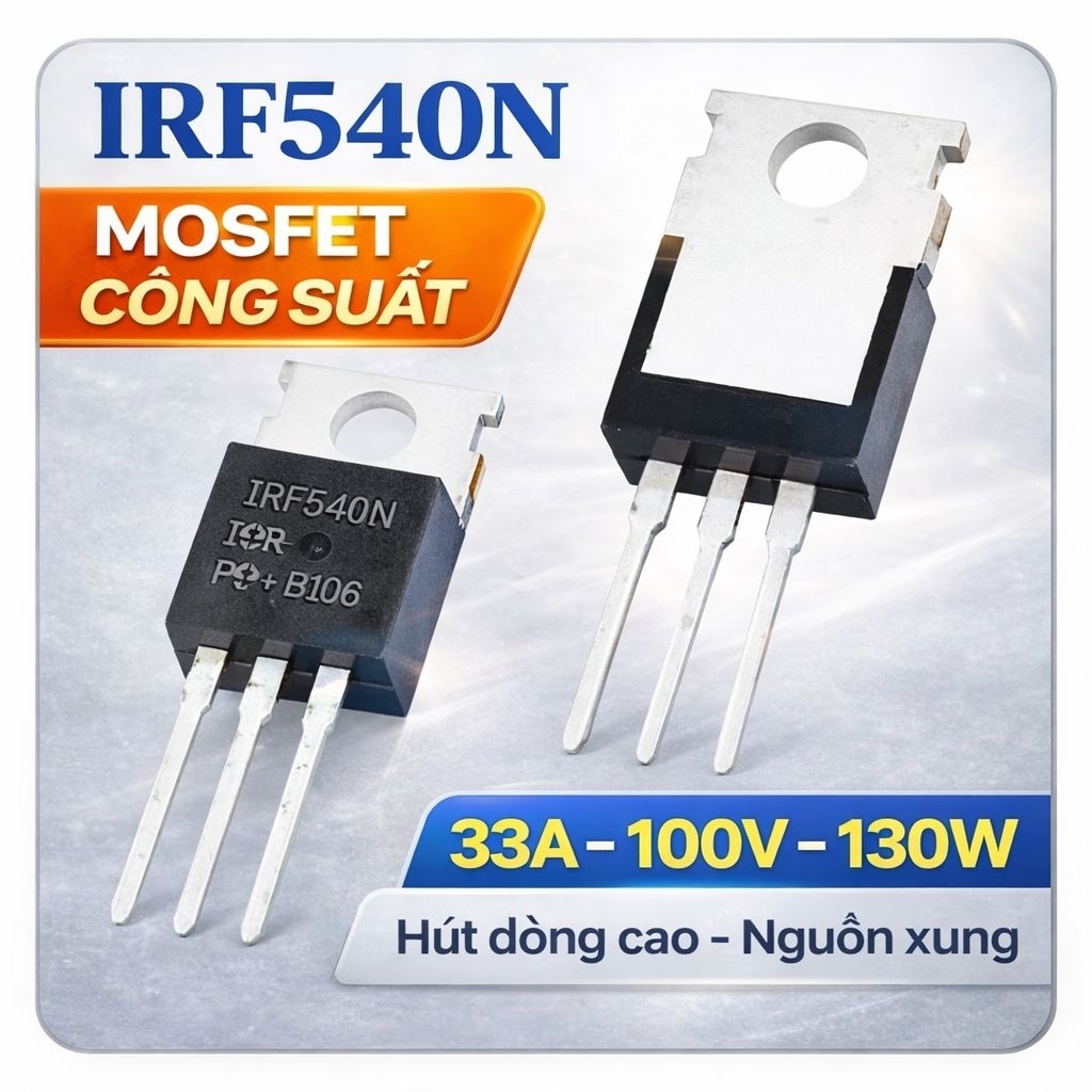 Combo 10 MOSFET IRF540N – Dùng Mạch Nguồn, PWM, Motor – Giá Tốt