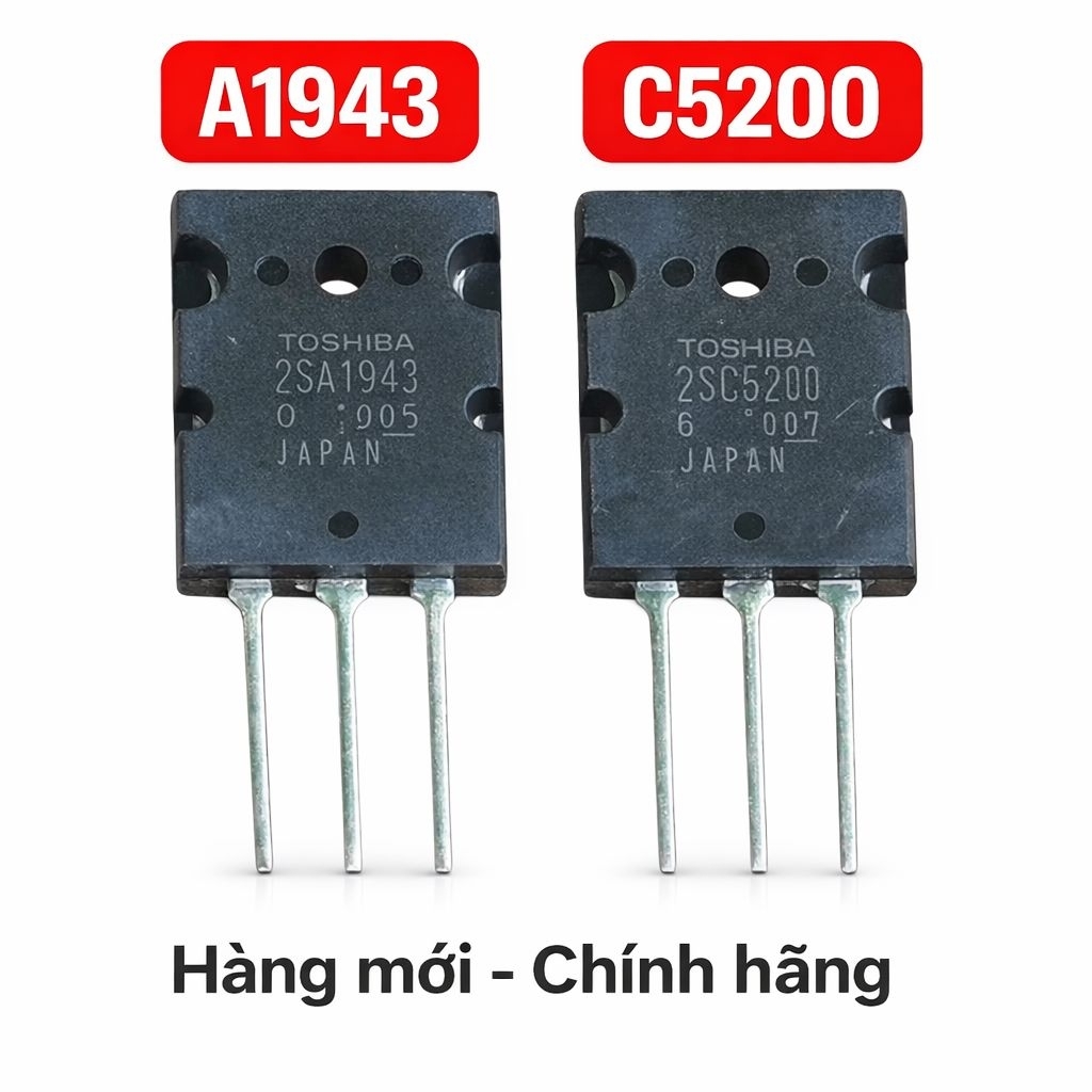 Cặp Transistor Công Suất A1943 C5200 – Hàng Mới, Chuyên Dụng Cho Amply, Loa Kéo