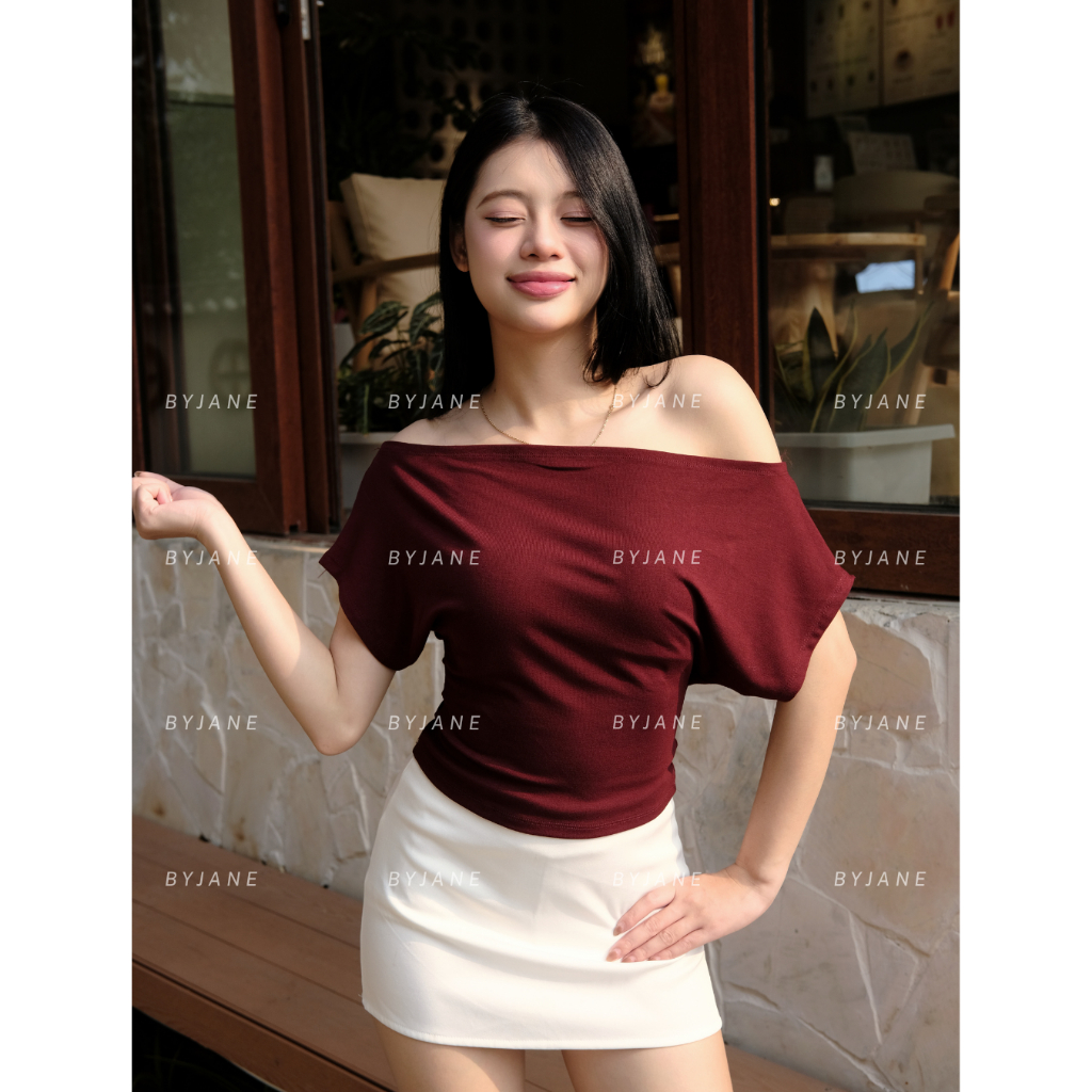 Áo Thun Nữ Trễ Vai Tay Ngắn Cotton Co Giãn Mềm Mịn Tôn Dáng Gợi Cảm BYJANE (từ 39–62kg) – 623 | BigBuy360 - bigbuy360.vn