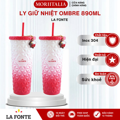 Ly Giữ Nhiệt Ombre Inox 304 La Fonte Kèm Charm Santa 890ML  015660-RED - Quà Tặng Noel Đẹp & Ý Nghĩa