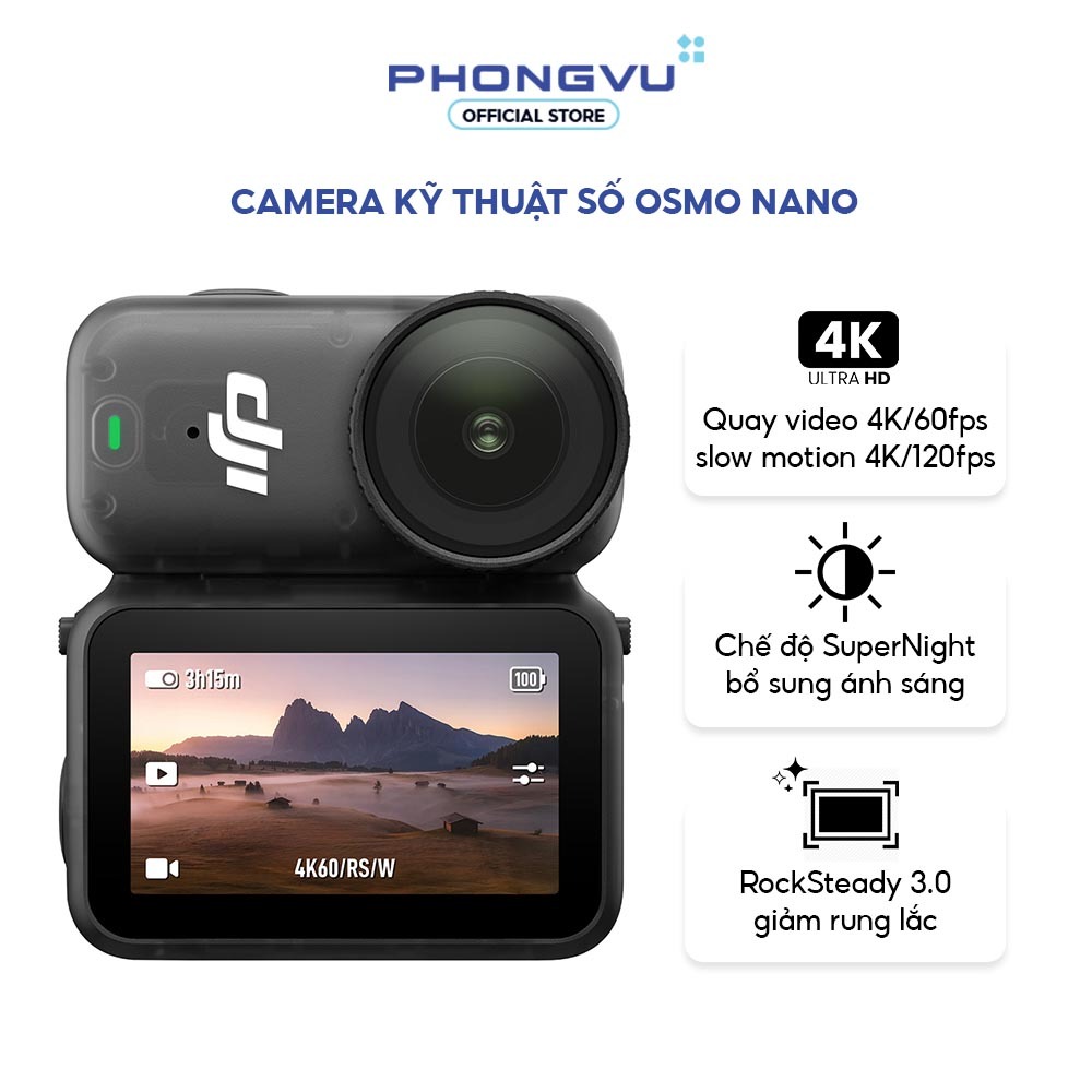 Camera Osmo Nano (64GB) - Cảm biến 1/1.3" CMOS - Quay 4K/120fps - Bảo hành 12 tháng | BigBuy360 - bigbuy360.vn