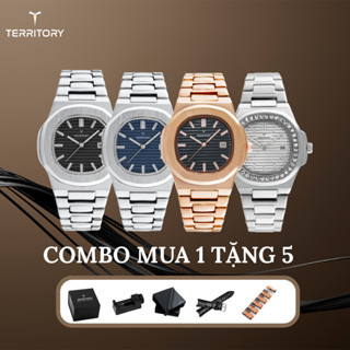 Đồng hồ nam Territory Nautilus BLGD01 Watch, Mặt kính Mineral Crystal, Dây thép đeo tay cao cấp