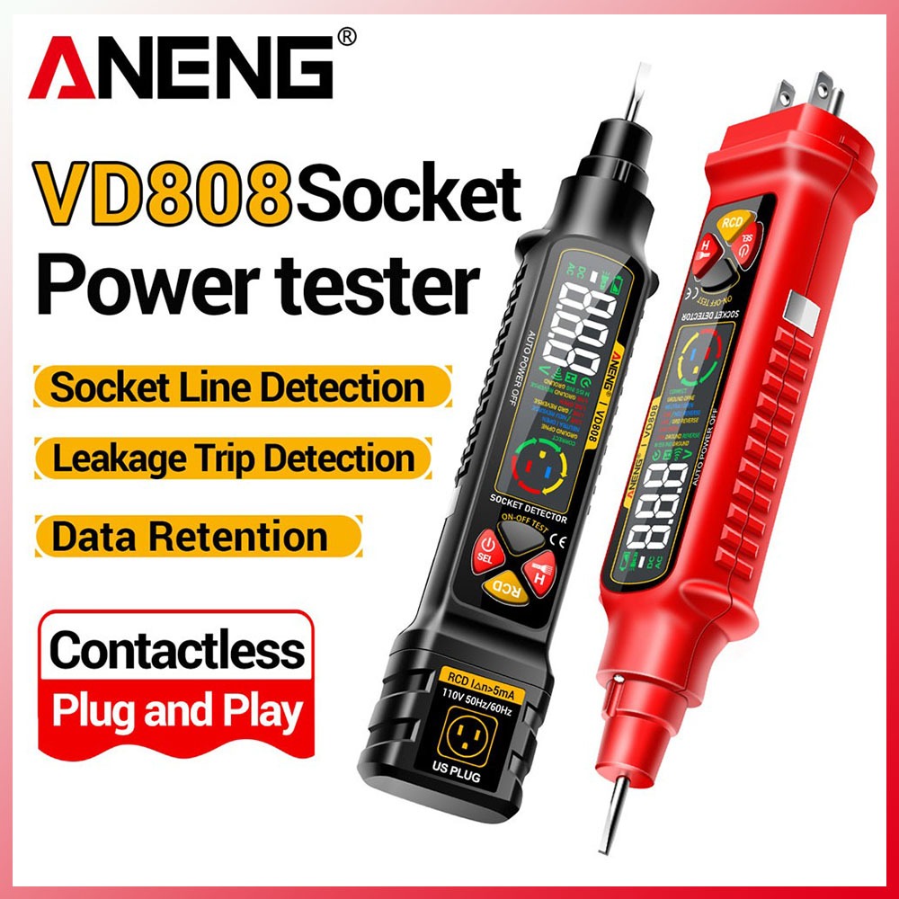 ANENG VD808 Bút Thử Điện Chuyên Dụng Cho Thợ Điện Bút kiểm tra điện áp kỹ thuật số Máy dò nguồn cảm 
