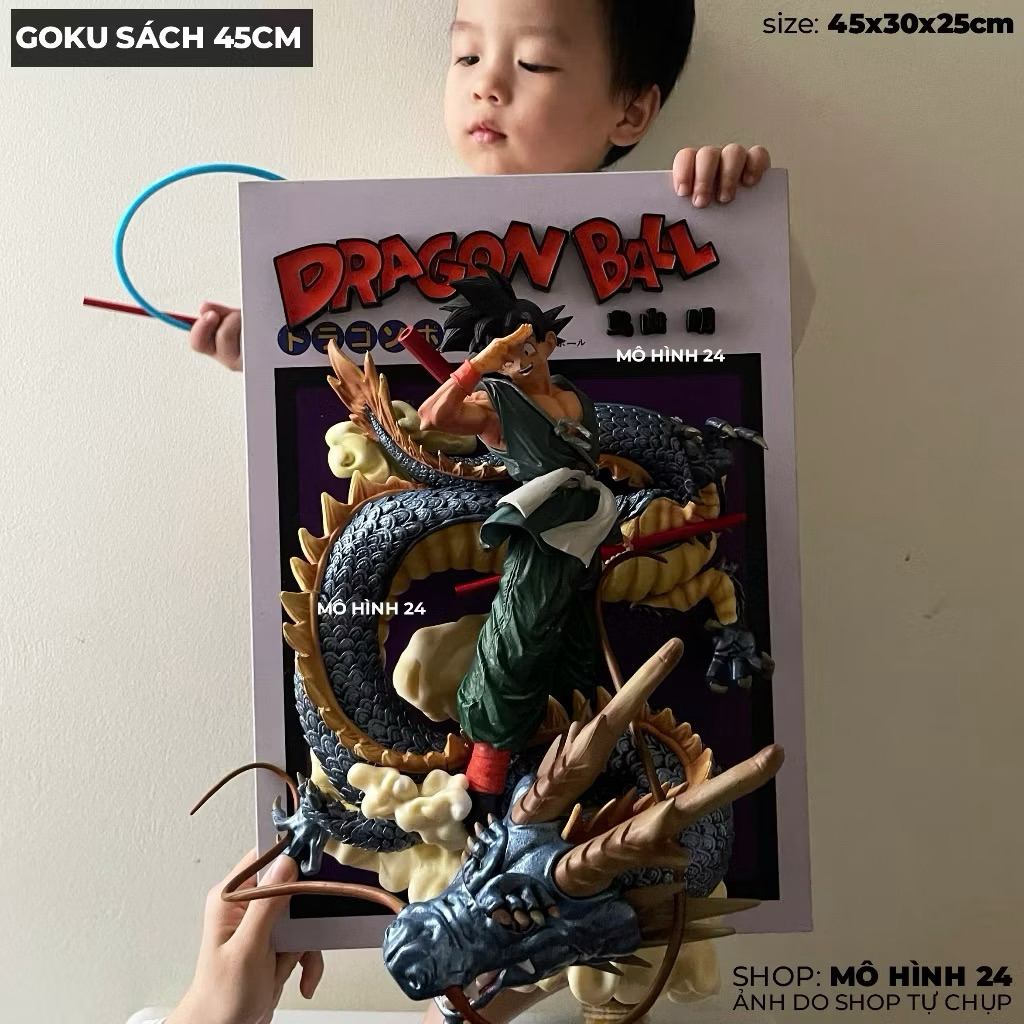[45CM] Đồ chơi Mô hình Goku Sách 45cm 8kg figure Songoku cưỡi rồng Shenron bìa sách manga dragon bal