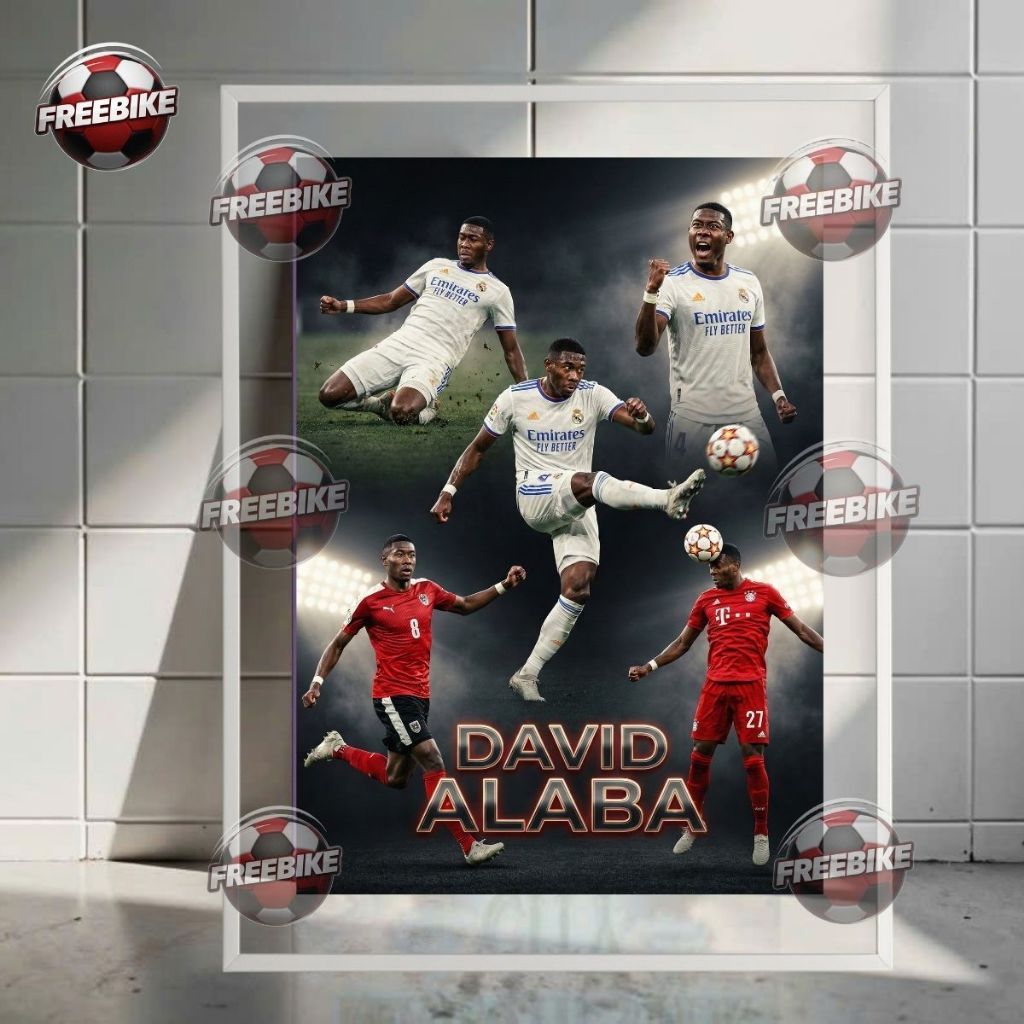 KHUNG POSTER DAVID ALABA  BẰNG KÍNH PHA LÊ CAO CẤP