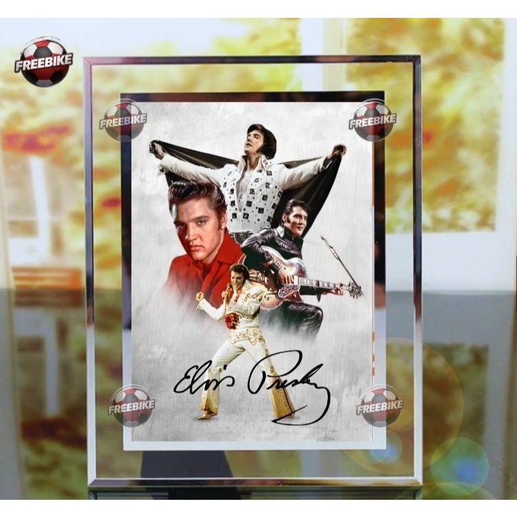 KHUNG POSTER ELVIS PRESLEY BẰNG KÍNH PHA LÊ CAO CẤP