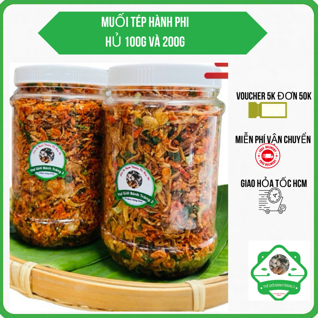 Muối Tép Hành Phi 200g – Mặn Cay Vừa – Trộn Bánh Tráng, Trái Cây, Ăn Vặt Ngon Chuẩn Vị