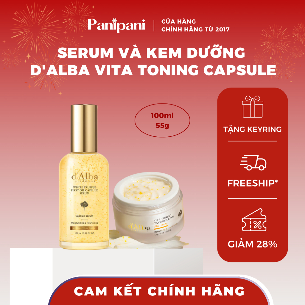 Serum và kem dưỡng D'alba Vita Toning Capsule