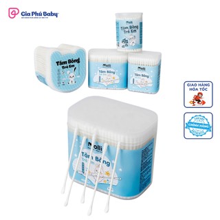 Tăm Bông Molli Cho Bé Sơ Sinh – Cotton Mềm Mịn, An Toàn | 200c–400c–600c