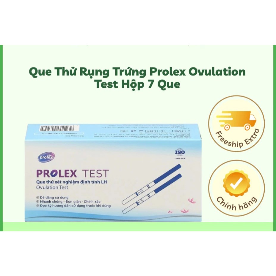 Que thử rụng trứng Prolex Ovulation Test - Hộp 7 que x 7 cốc