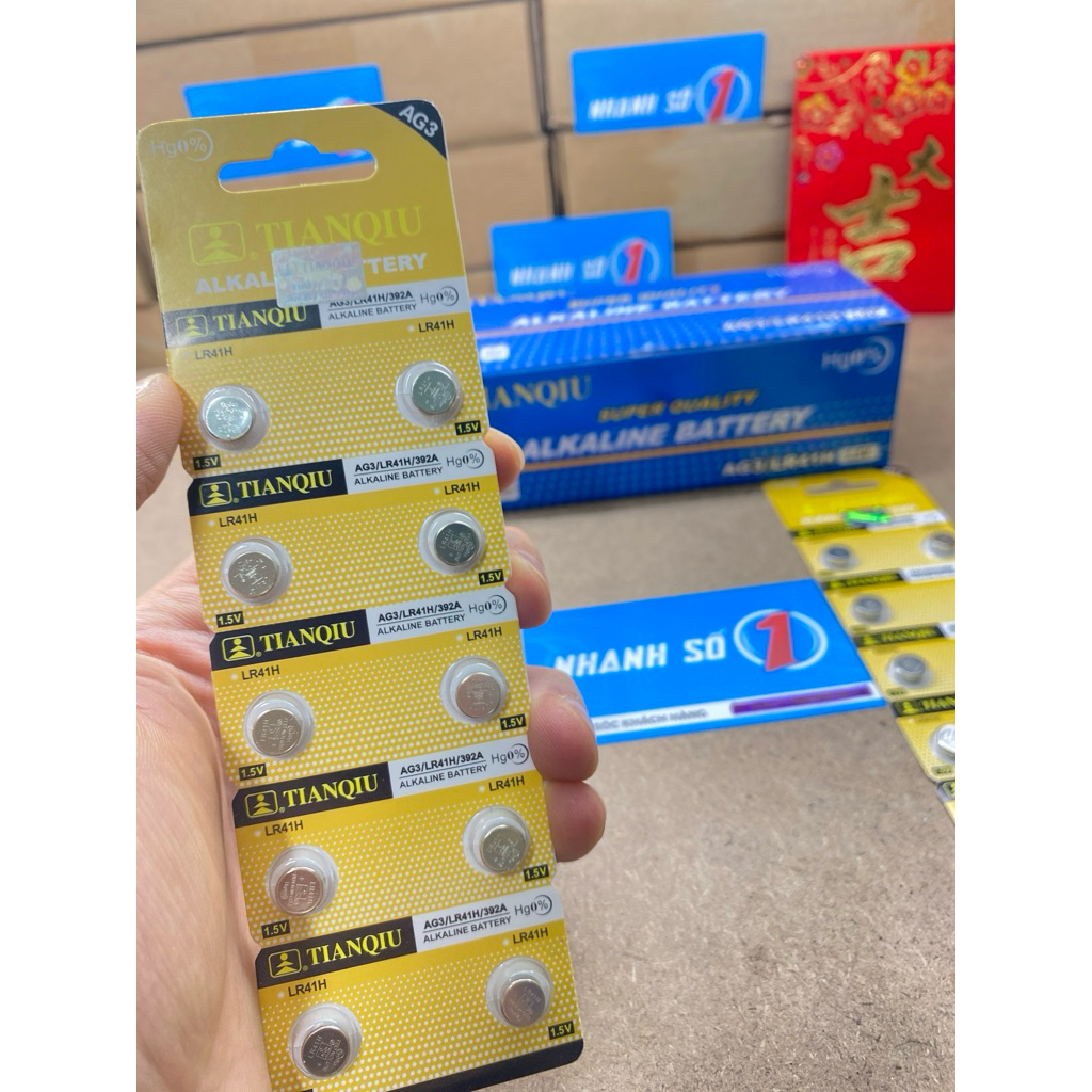 10 Viên Pin Tianqiu AG3-LR41 Hàng Chính Hãng