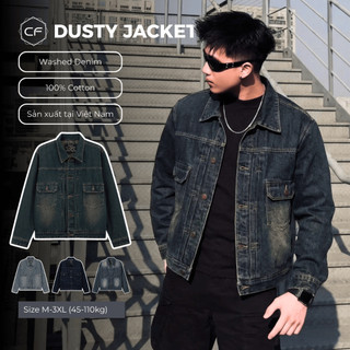 [CLEAN FIT] DUSTY BLUE DENIM JACKET, ÁO KHOÁC JEAN NAM DÁNG BOXY, ÁO KHOÁC BÒ NAM CAO CẤP
