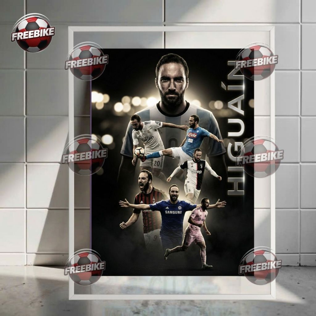 KHUNG POSTER HIGUAIN KHUNG BẰNG KÍNH PHA LÊ CAO CẤP MẪU 2