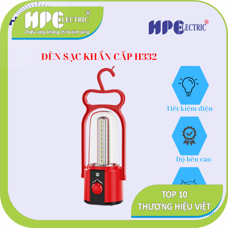 Đèn LED sạc tích điện dự phòng DP - 7048C Xách Tay HPElectric  H332  4w - Bảo hành 12 tháng , Màu Tr