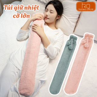 Túi Giữ Nhiệt Sưởi Ấm Cỡ Lớn, Gối Ôm Giữ Ấm Chườm Bụng Kinh Lông Thỏ Mềm Mịn HOME ƠI
