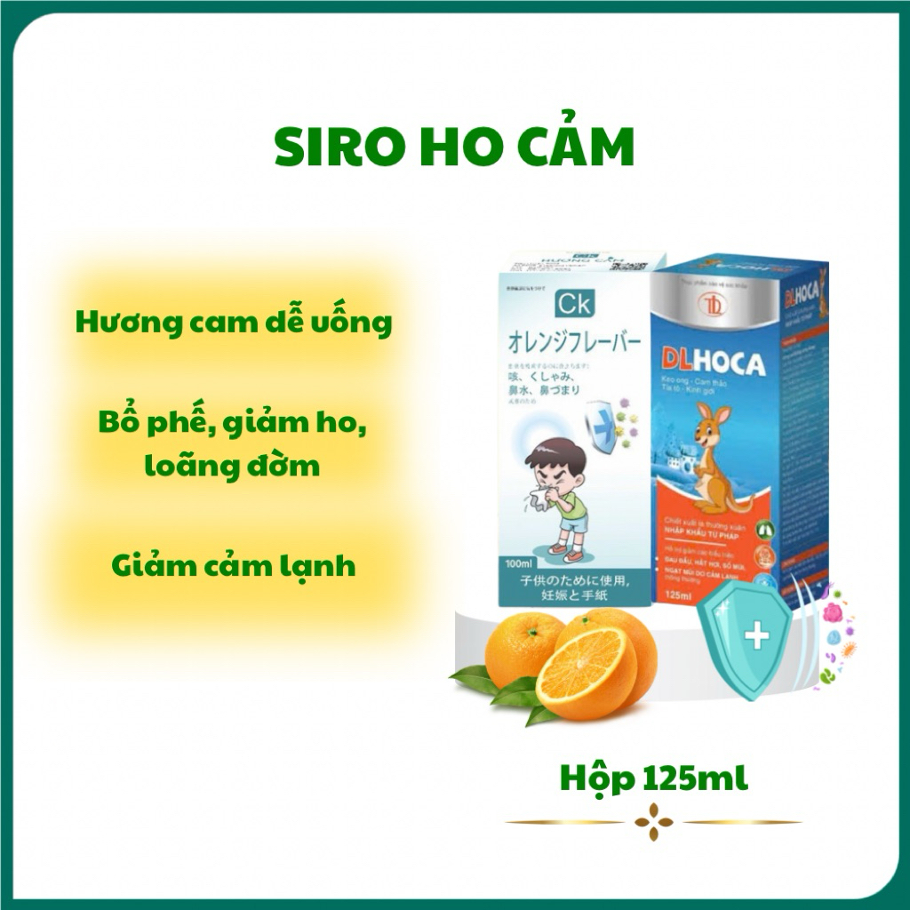 Siro ho cảm DLHoca 125ml giúp giảm ho, cảm, bổ phế, loãng đờm, hương vị thơm ngon